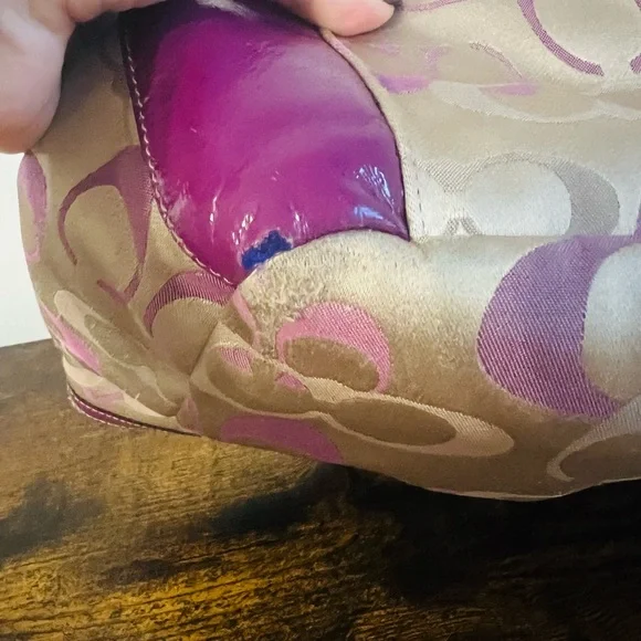 Vintage Coach Purple Leather Patch - Picture 10 of 12